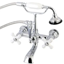 Best Aqua Vintage 7-Inch Wall Mount Tub Faucet with Hand Shower Tub Faucets