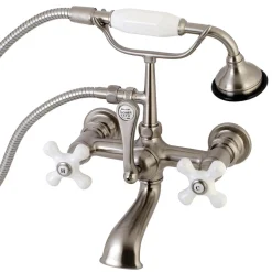 Best Aqua Vintage 7-Inch Wall Mount Tub Faucet with Hand Shower Tub Faucets