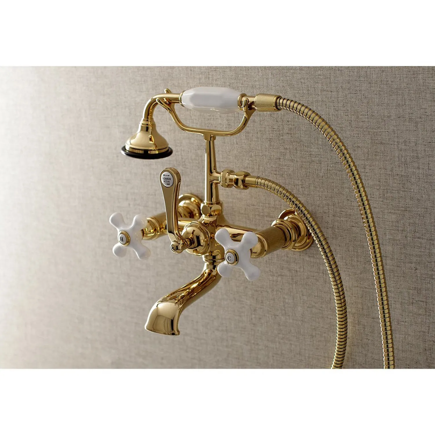 Best Aqua Vintage 7-Inch Wall Mount Tub Faucet with Hand Shower Tub Faucets