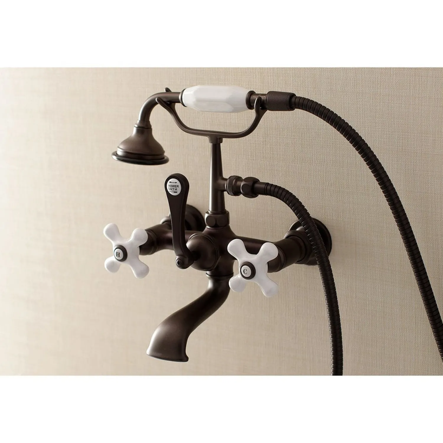 Best Aqua Vintage 7-Inch Wall Mount Tub Faucet with Hand Shower Tub Faucets