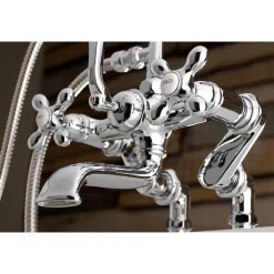 Best Aqua Vintage 7-Inch Adjustable Clawfoot Tub Faucet with Hand Shower in Polished Chrome Tub Faucets