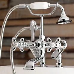 Best Aqua Vintage 7-Inch Adjustable Clawfoot Tub Faucet with Hand Shower in Polished Chrome Tub Faucets
