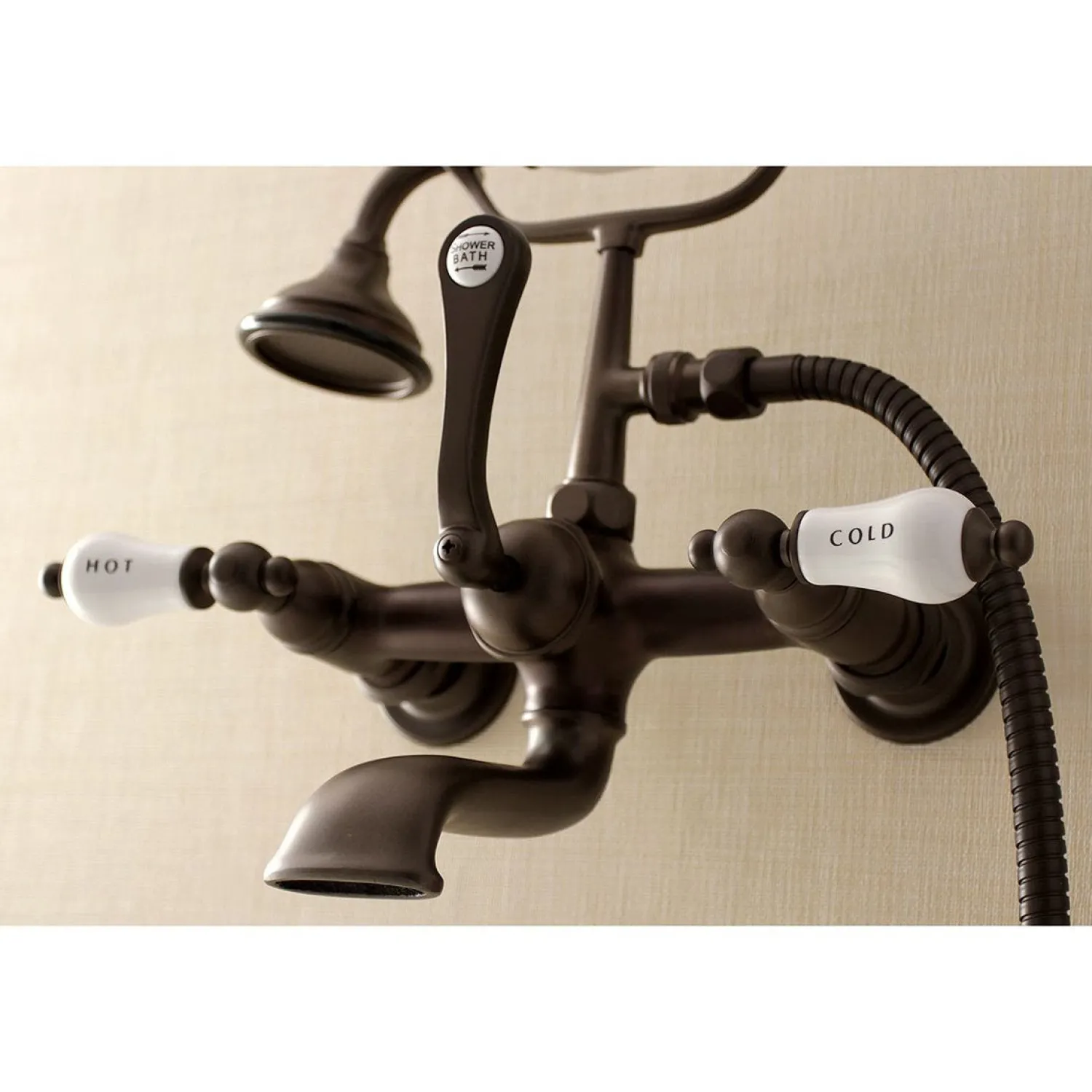 New Aqua Vintage Wall Mount Tub Faucet with Hand Shower Tub Faucets