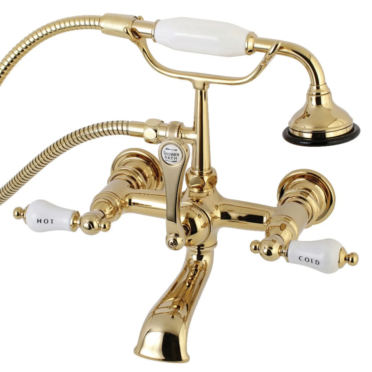 New Aqua Vintage Wall Mount Tub Faucet with Hand Shower Tub Faucets