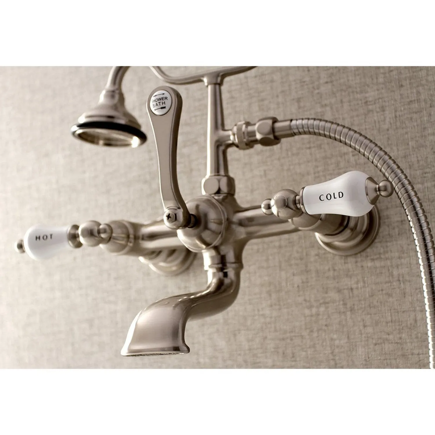 New Aqua Vintage Wall Mount Tub Faucet with Hand Shower Tub Faucets