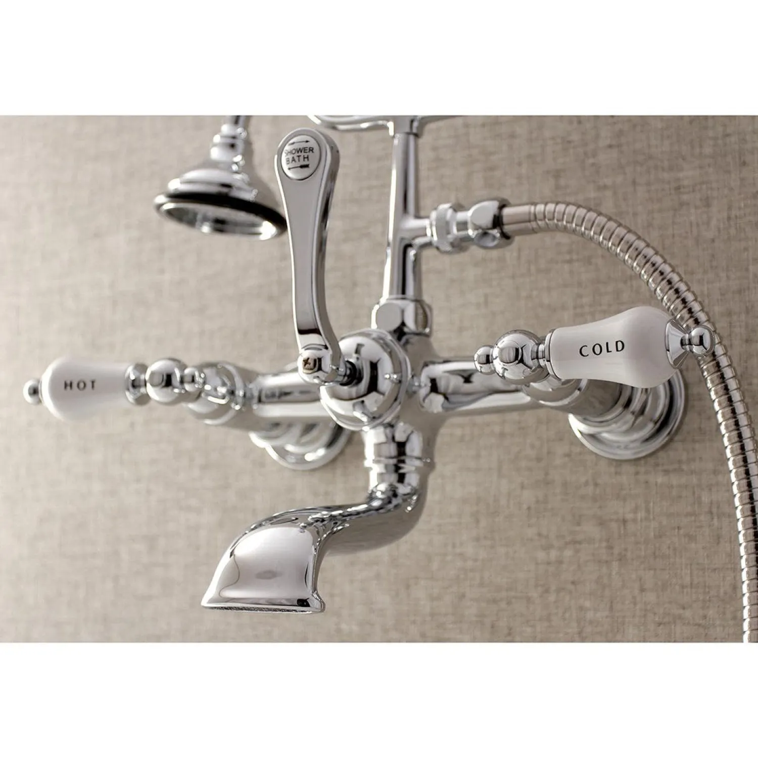 New Aqua Vintage Wall Mount Tub Faucet with Hand Shower Tub Faucets