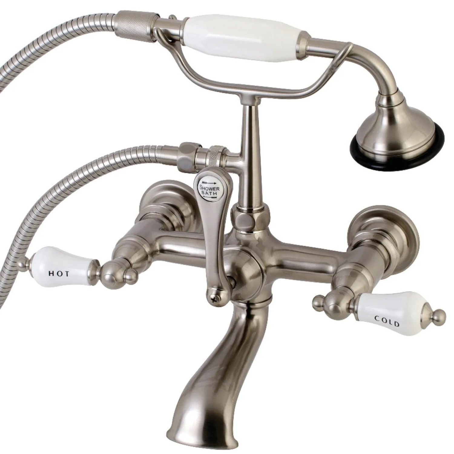 New Aqua Vintage Wall Mount Tub Faucet with Hand Shower Tub Faucets