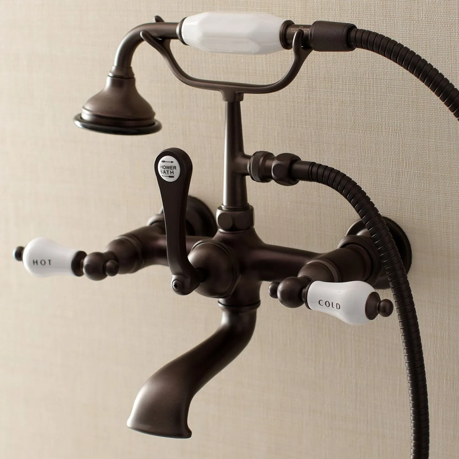 New Aqua Vintage Wall Mount Tub Faucet with Hand Shower Tub Faucets