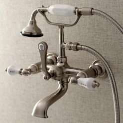New Aqua Vintage Wall Mount Tub Faucet with Hand Shower Tub Faucets