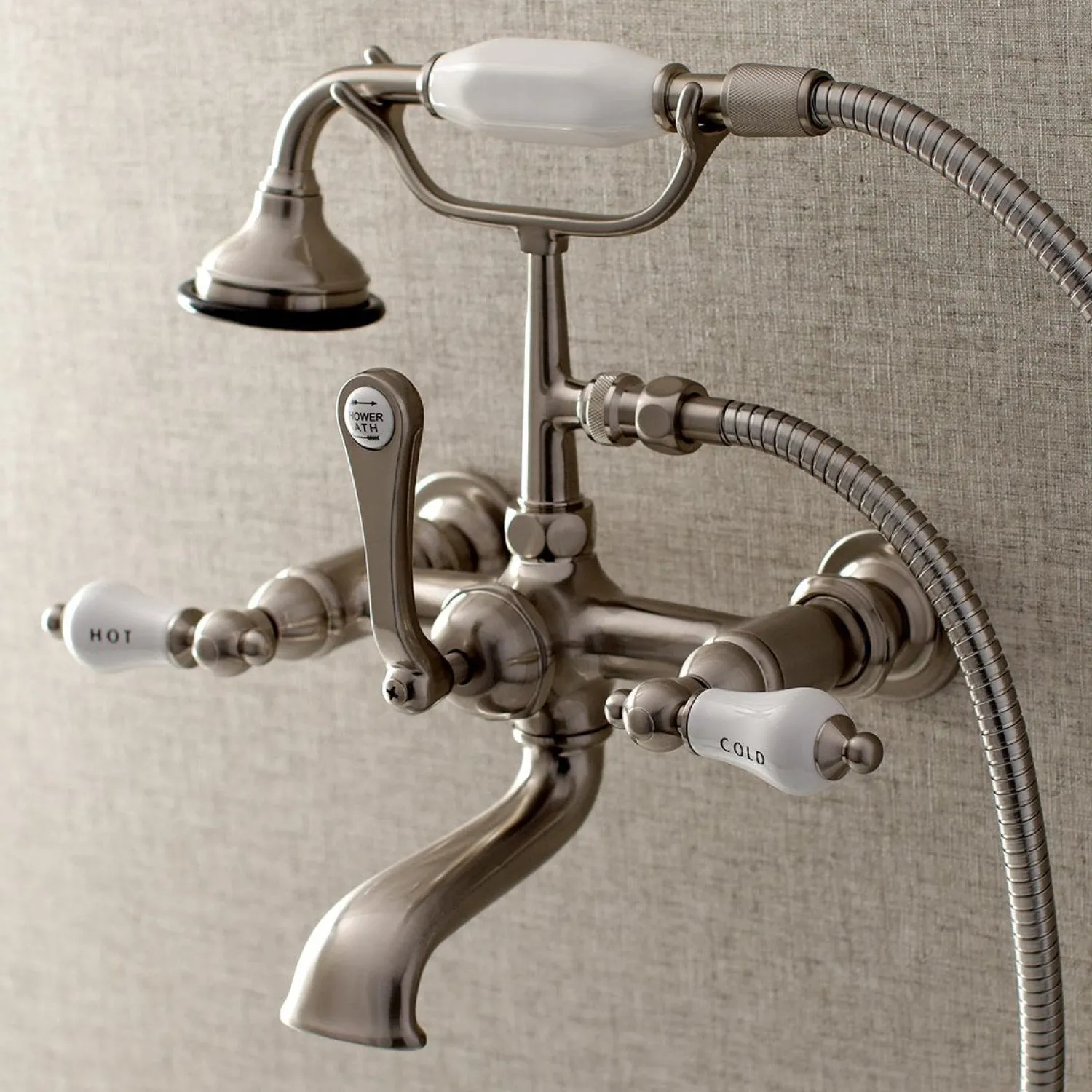New Aqua Vintage Wall Mount Tub Faucet with Hand Shower Tub Faucets