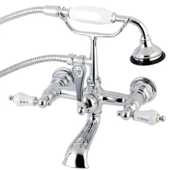 New Aqua Vintage Wall Mount Tub Faucet with Hand Shower Tub Faucets