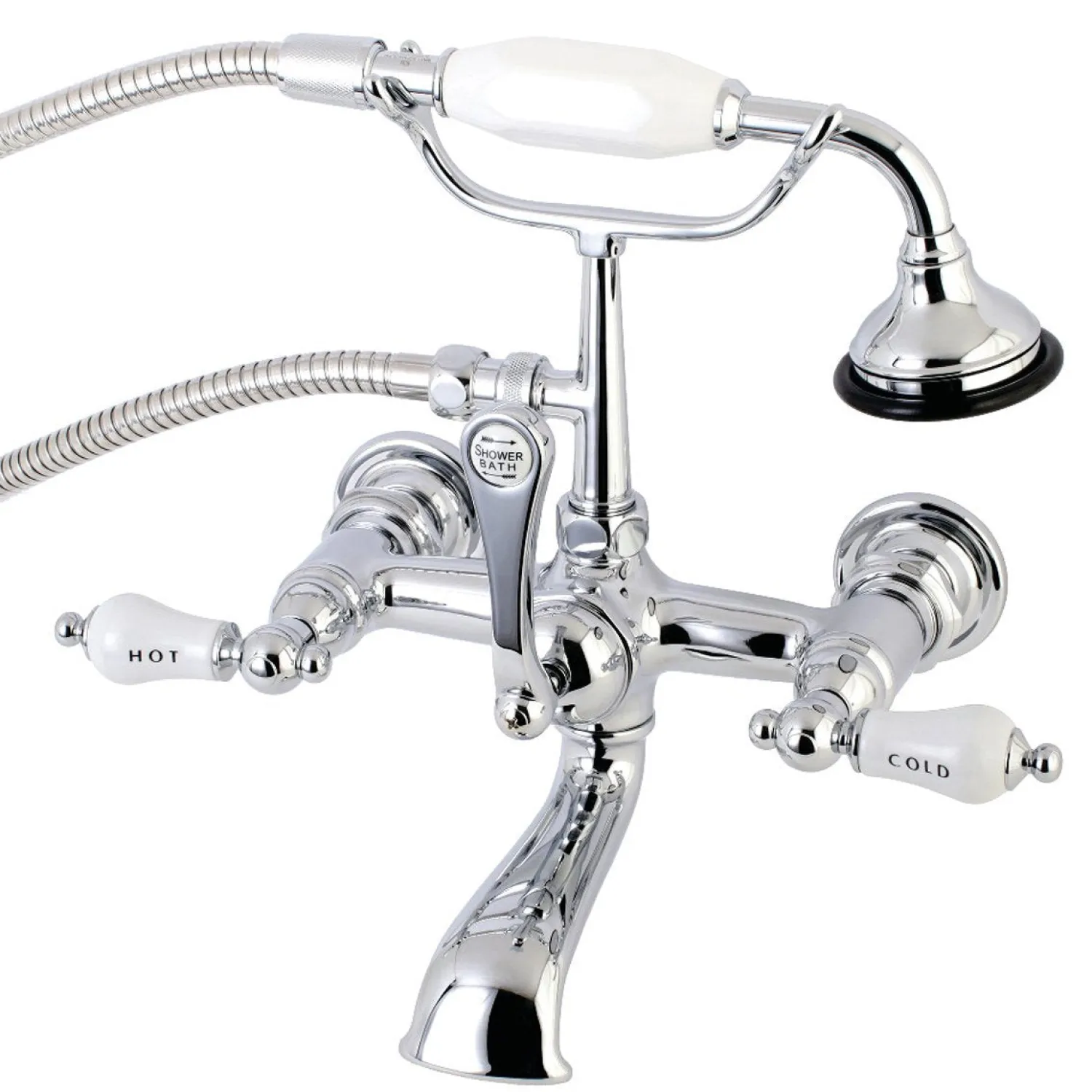 New Aqua Vintage Wall Mount Tub Faucet with Hand Shower Tub Faucets