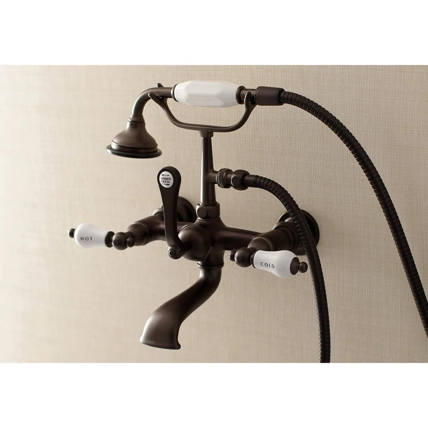 New Aqua Vintage Wall Mount Tub Faucet with Hand Shower Tub Faucets