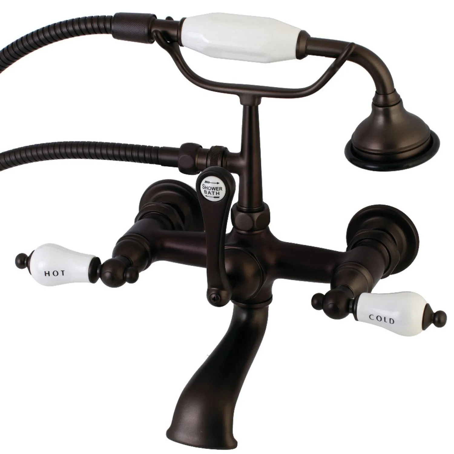 New Aqua Vintage Wall Mount Tub Faucet with Hand Shower Tub Faucets