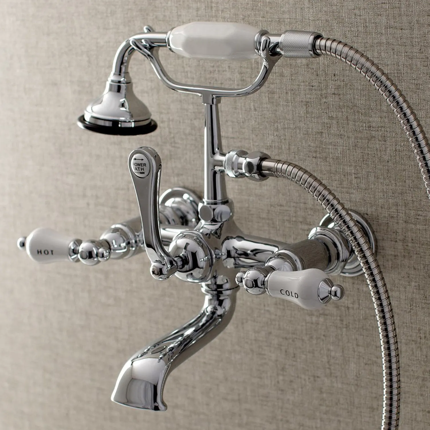 New Aqua Vintage Wall Mount Tub Faucet with Hand Shower Tub Faucets