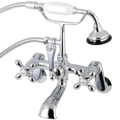Outlet Aqua Vintage Wall Mount 2-Hole Clawfoot Tub Faucet with Hand Shower Tub & Shower Sets|Tub Faucets