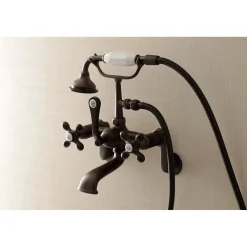Outlet Aqua Vintage Wall Mount 2-Hole Clawfoot Tub Faucet with Hand Shower Tub & Shower Sets|Tub Faucets