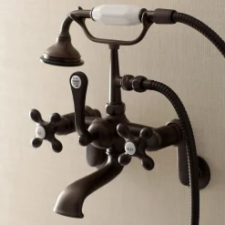 Outlet Aqua Vintage Wall Mount 2-Hole Clawfoot Tub Faucet with Hand Shower Tub & Shower Sets|Tub Faucets
