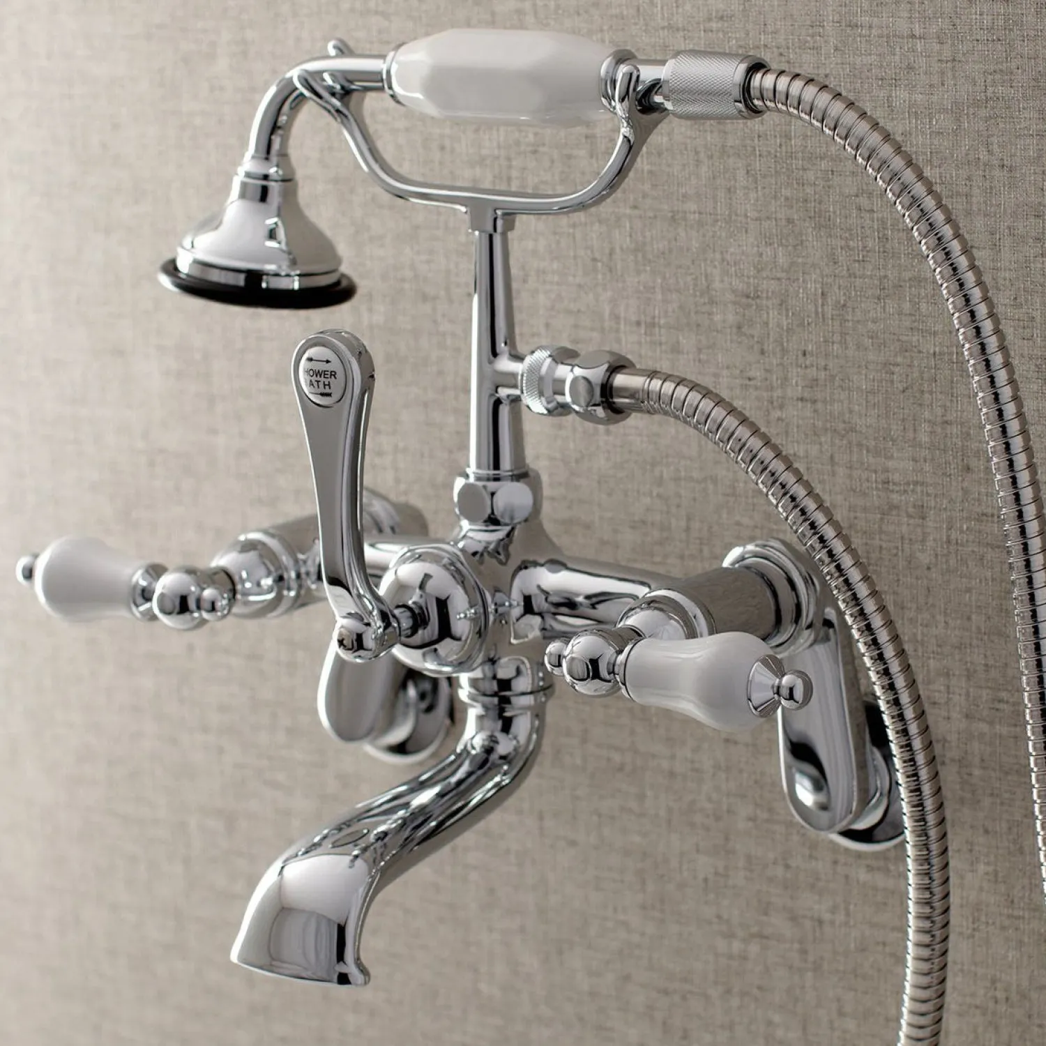 Discount Aqua Vintage Wall Mount Clawfoot Tub Faucet with Hand Shower Tub & Shower Sets|Tub Faucets