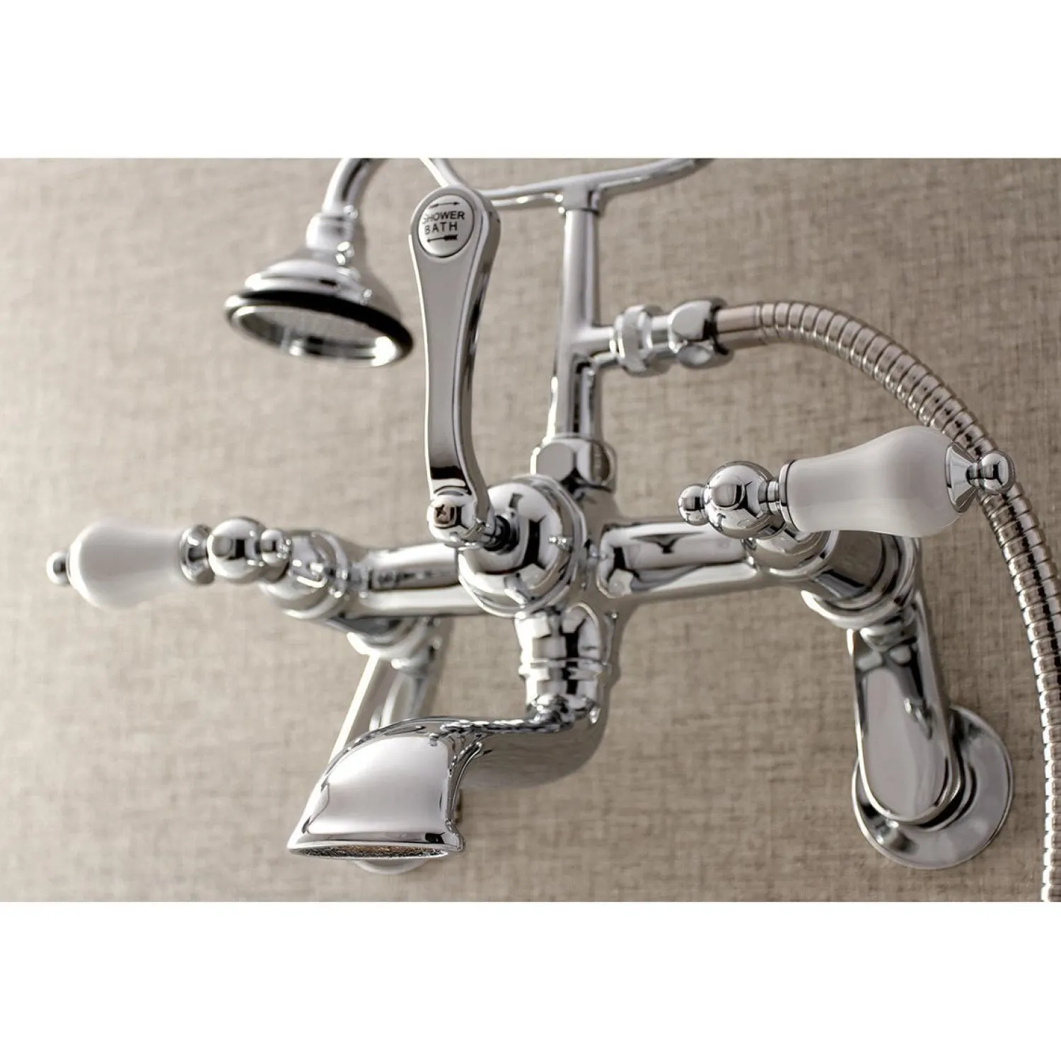 Discount Aqua Vintage Wall Mount Clawfoot Tub Faucet with Hand Shower Tub & Shower Sets|Tub Faucets