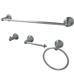 Best BAHK192478C American Classic 4-Piece Towel Bar Bath Hardware Set in Chrome Towel Rings|Accessory Packages