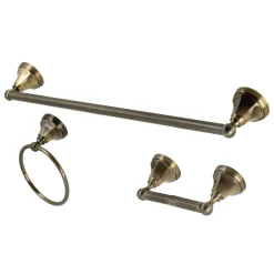Clearance BAK4181148AB Metropolitan 3-Piece Towel Bar Accessory Set in Antique Brass Accessory Packages