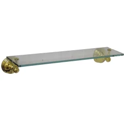 Hot BA1169PB Vintage Cosmetic Glass Shelf in Polished Brass Shelves
