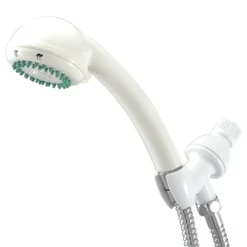 Barcelona 3-Setting Adjustable Hand Shower with Stainless Steel Hose in White Handheld Shower Heads