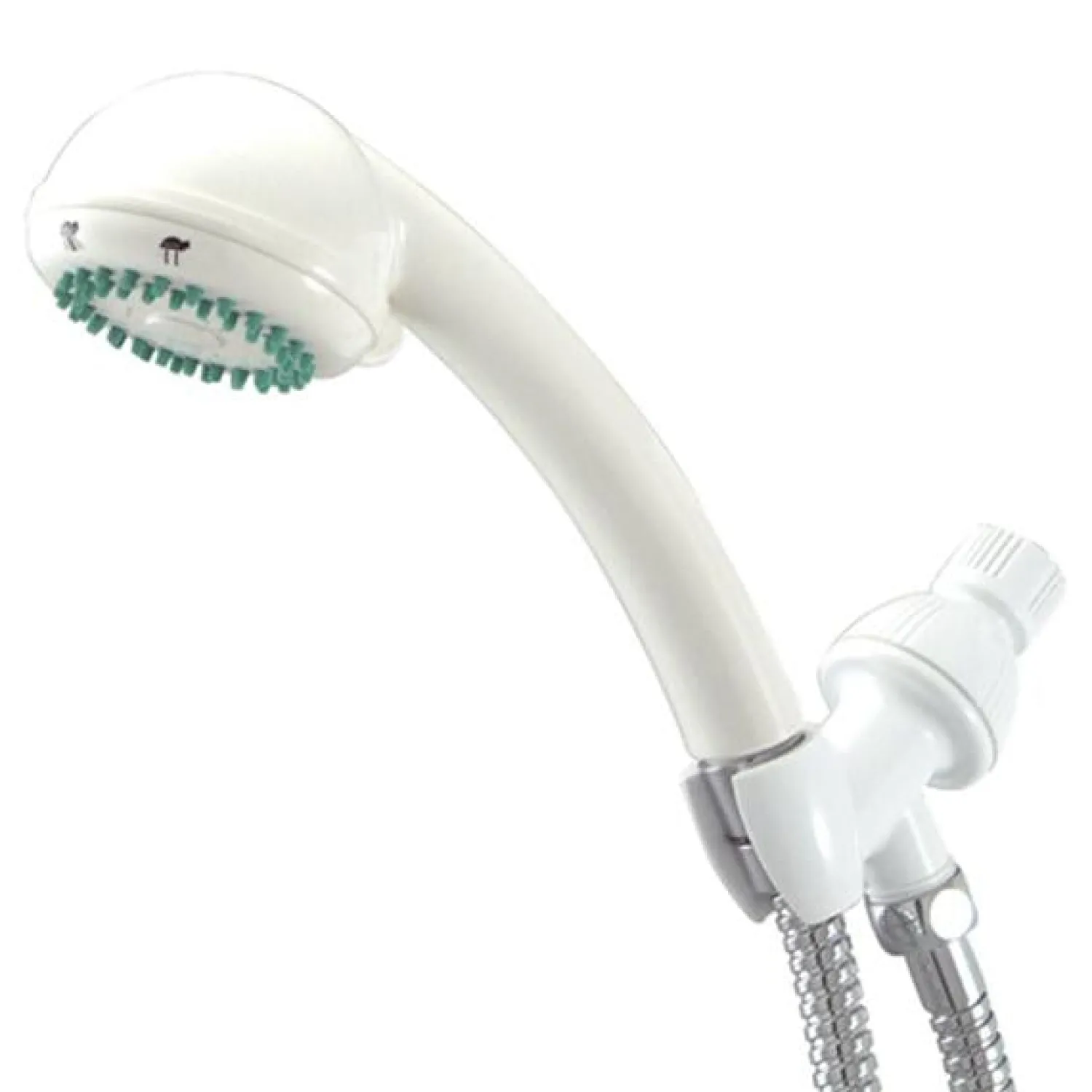 Barcelona 3-Setting Adjustable Hand Shower with Stainless Steel Hose in White Handheld Shower Heads