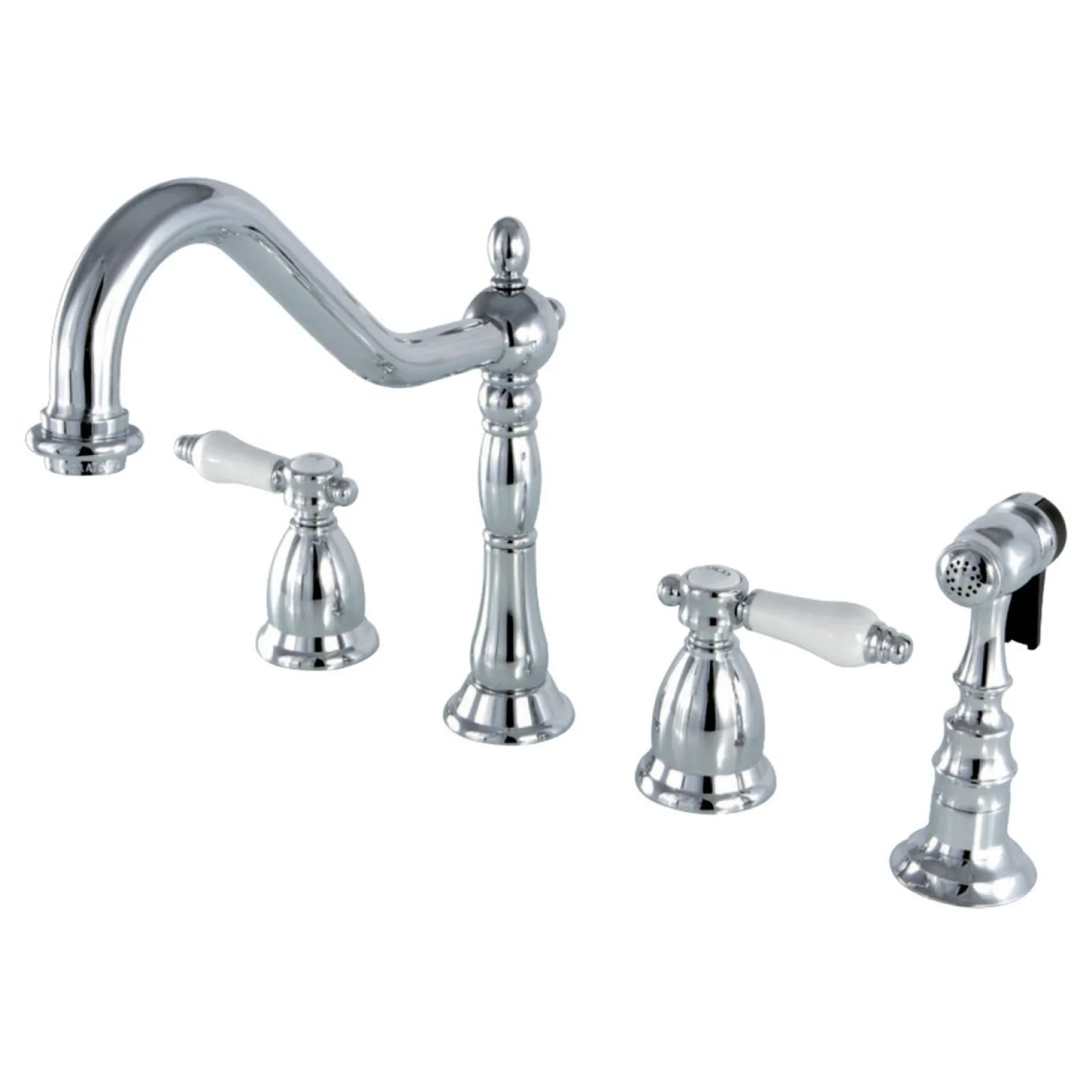 Outlet Bel-Air Deck Mount Widespread Kitchen Faucet Widespread Kitchen Faucets|Faucets With Side Spray