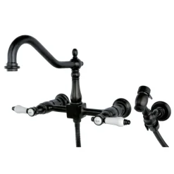 Best Bel-Air 8-Inch Centerset Wall Mount Kitchen Faucet with Brass Sprayer Wall Mounted Kitchen Faucets