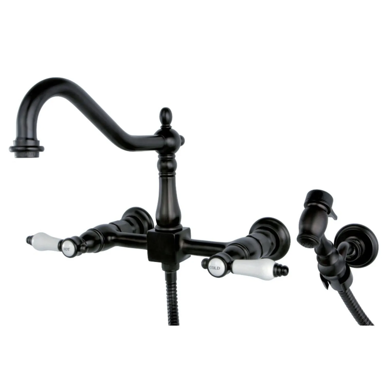 Best Bel-Air 8-Inch Centerset Wall Mount Kitchen Faucet with Brass Sprayer Wall Mounted Kitchen Faucets