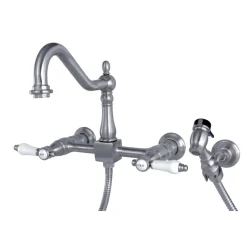 Best Bel-Air 8-Inch Centerset Wall Mount Kitchen Faucet with Brass Sprayer Wall Mounted Kitchen Faucets