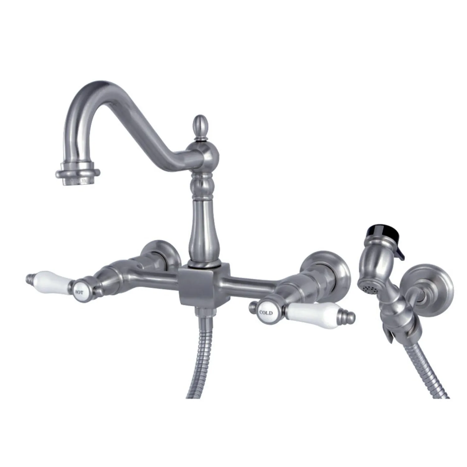 Best Bel-Air 8-Inch Centerset Wall Mount Kitchen Faucet with Brass Sprayer Wall Mounted Kitchen Faucets