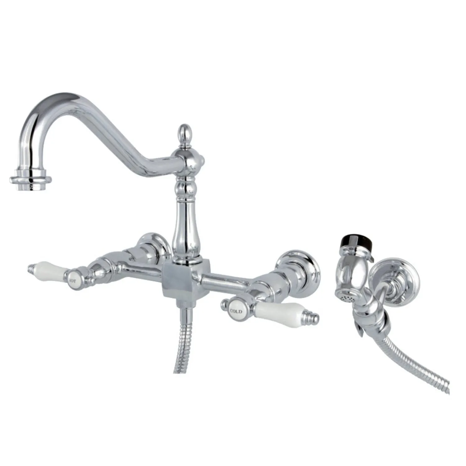 Best Bel-Air 8-Inch Centerset Wall Mount Kitchen Faucet with Brass Sprayer Wall Mounted Kitchen Faucets