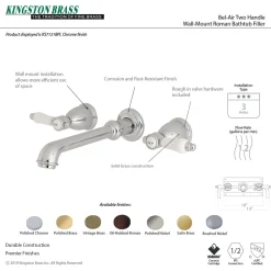 Bel-Air Two-Handle Wall Mount Bathroom Faucet Wall Mount