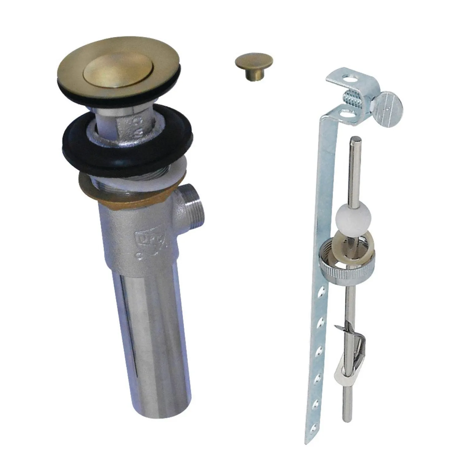 Brass Pop-Up Drain with Overflow Hole Sink Drains|Overflow Bathroom Sink Drains