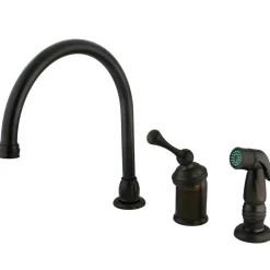 Sale Buckingham Single Handle Kitchen Faucet with Chrome Sprayer Faucets With Side Spray