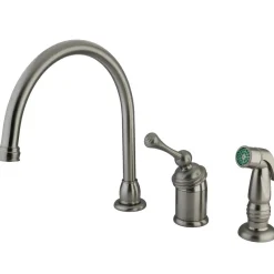 Sale Buckingham Single Handle Kitchen Faucet with Chrome Sprayer Faucets With Side Spray