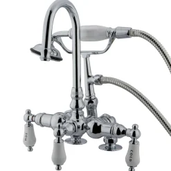 Best CC18T1 Vintage 3-3/8" Deck Mount Clawfoot Tub Filler with Hand Shower Tub Faucets