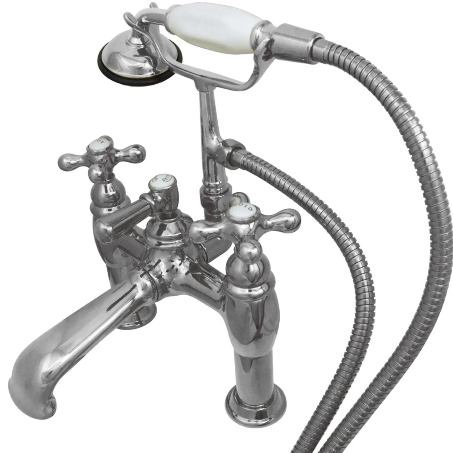Online CC610T1 Vintage Deck Mount Clawfoot Tub Filler with Hand Shower Tub Faucets