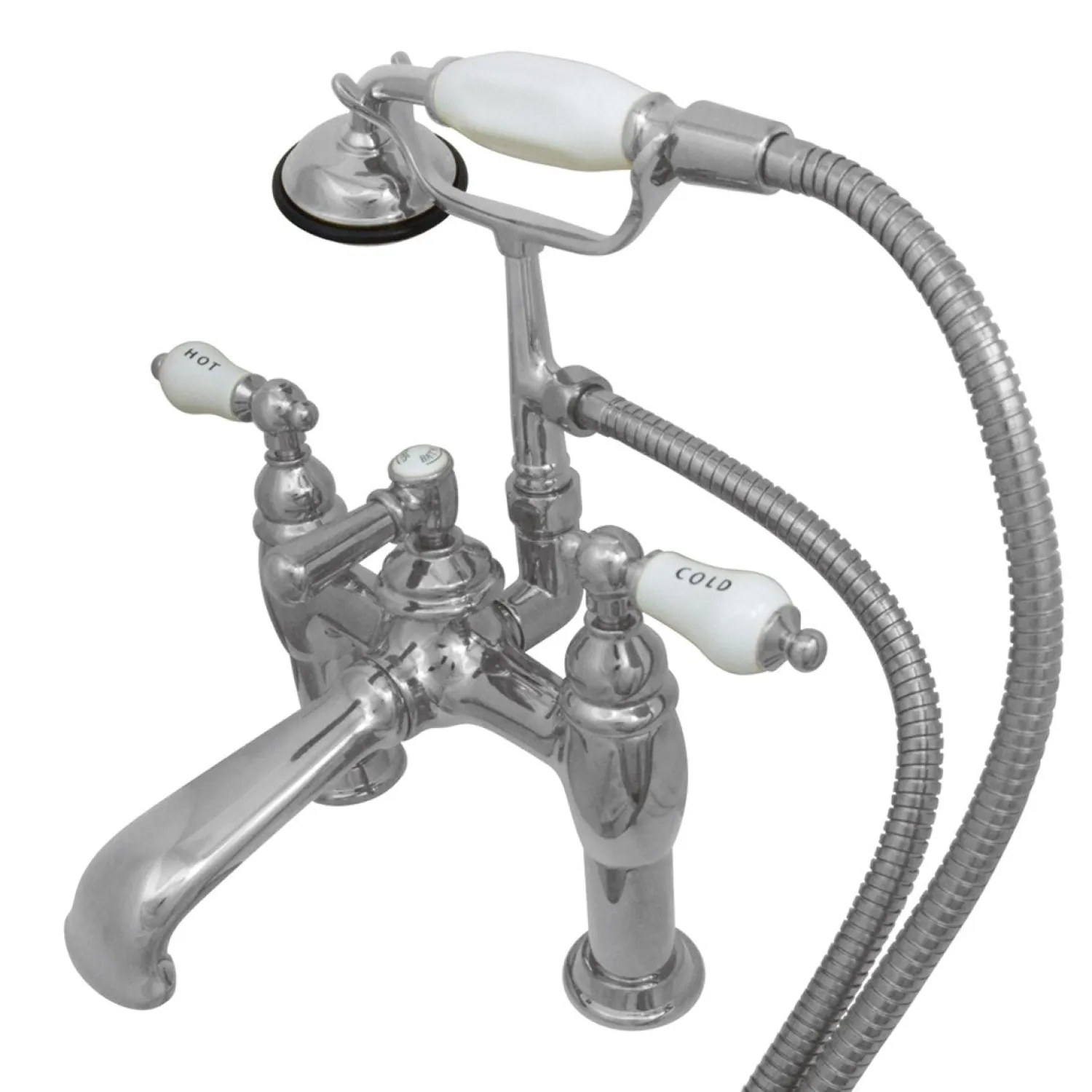 Hot CC608T1 Vintage Deck Mount Clawfoot Tub Filler with Hand Shower Tub Faucets