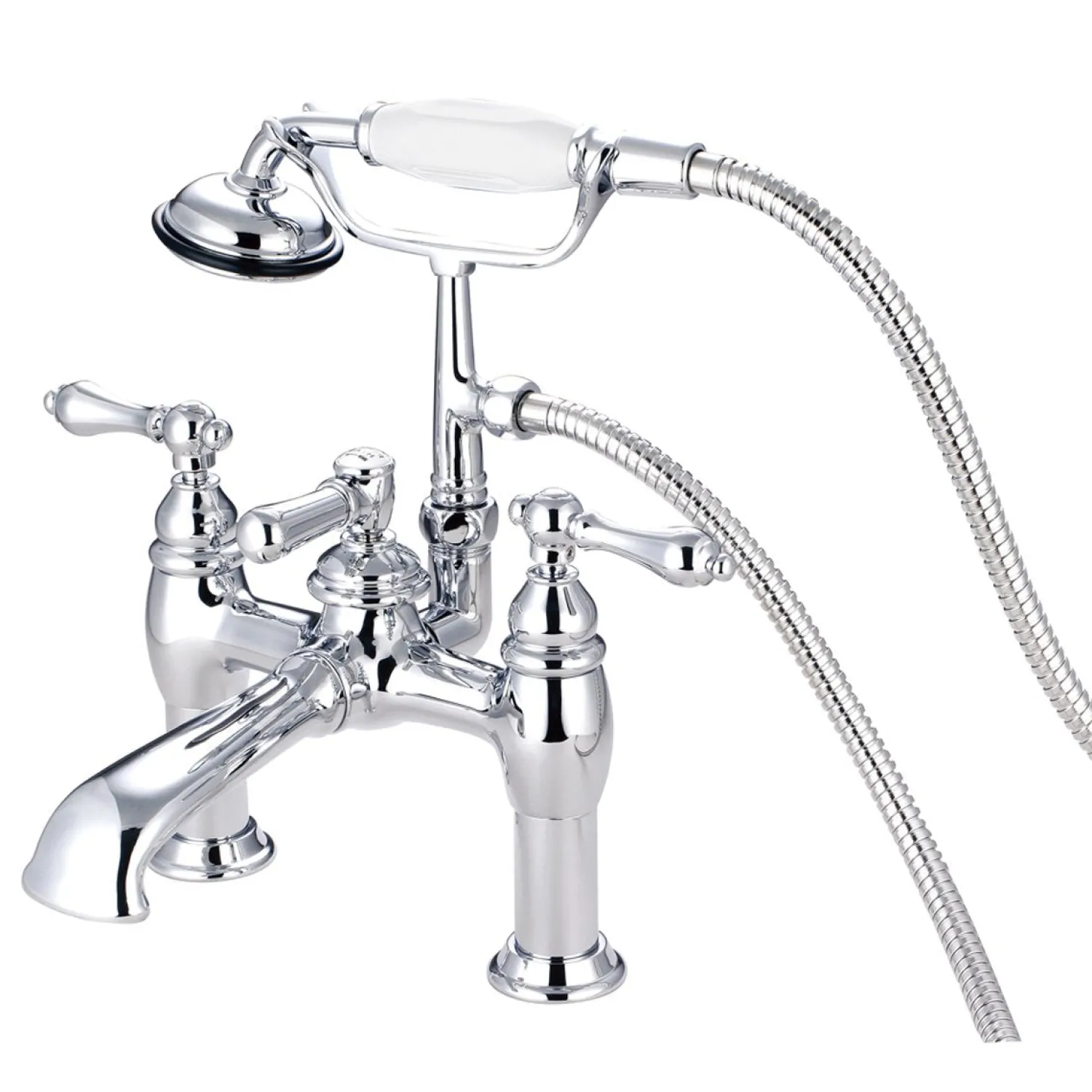 Online CC604T1 Vintage Deck Mount Clawfoot Tub Filler with Hand Shower Tub Faucets