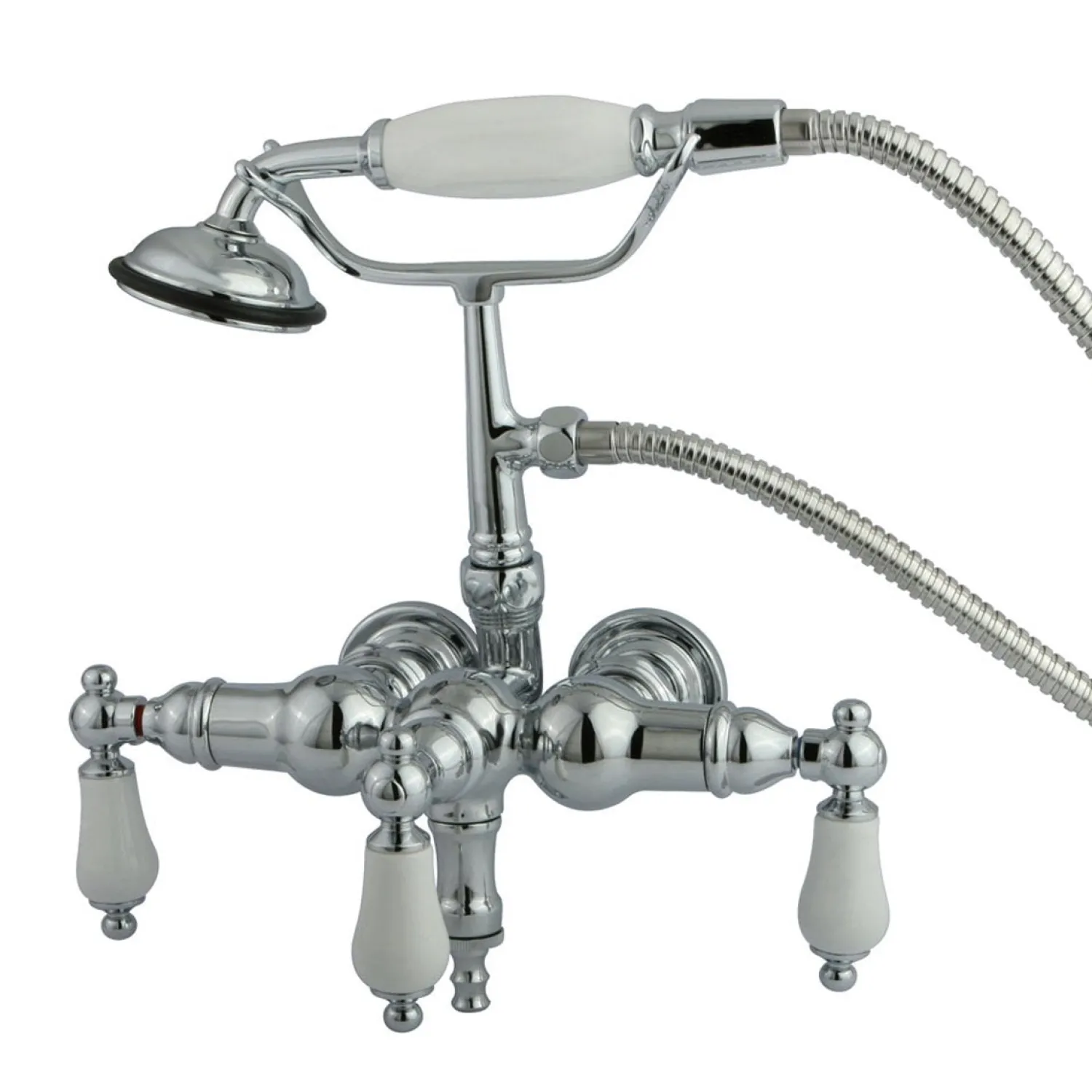 Hot CC24T1 Vintage 3-3/8" Wall Mount Clawfoot Tub Filler with Hand Shower Tub Faucets
