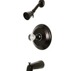 Celebrity Tub and Shower Faucet with Octagonal Crystal Knob Tub & Shower Sets