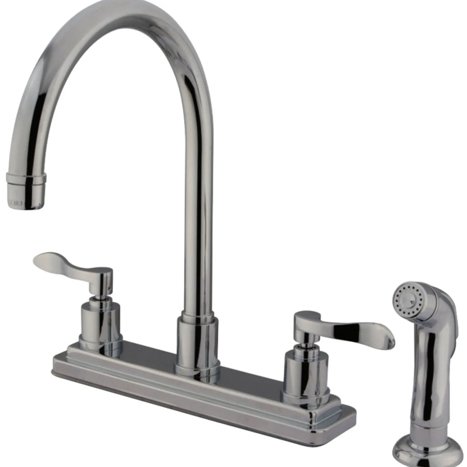 Best 8" Centerset 4-Hole Kitchen Faucet Faucets With Side Spray