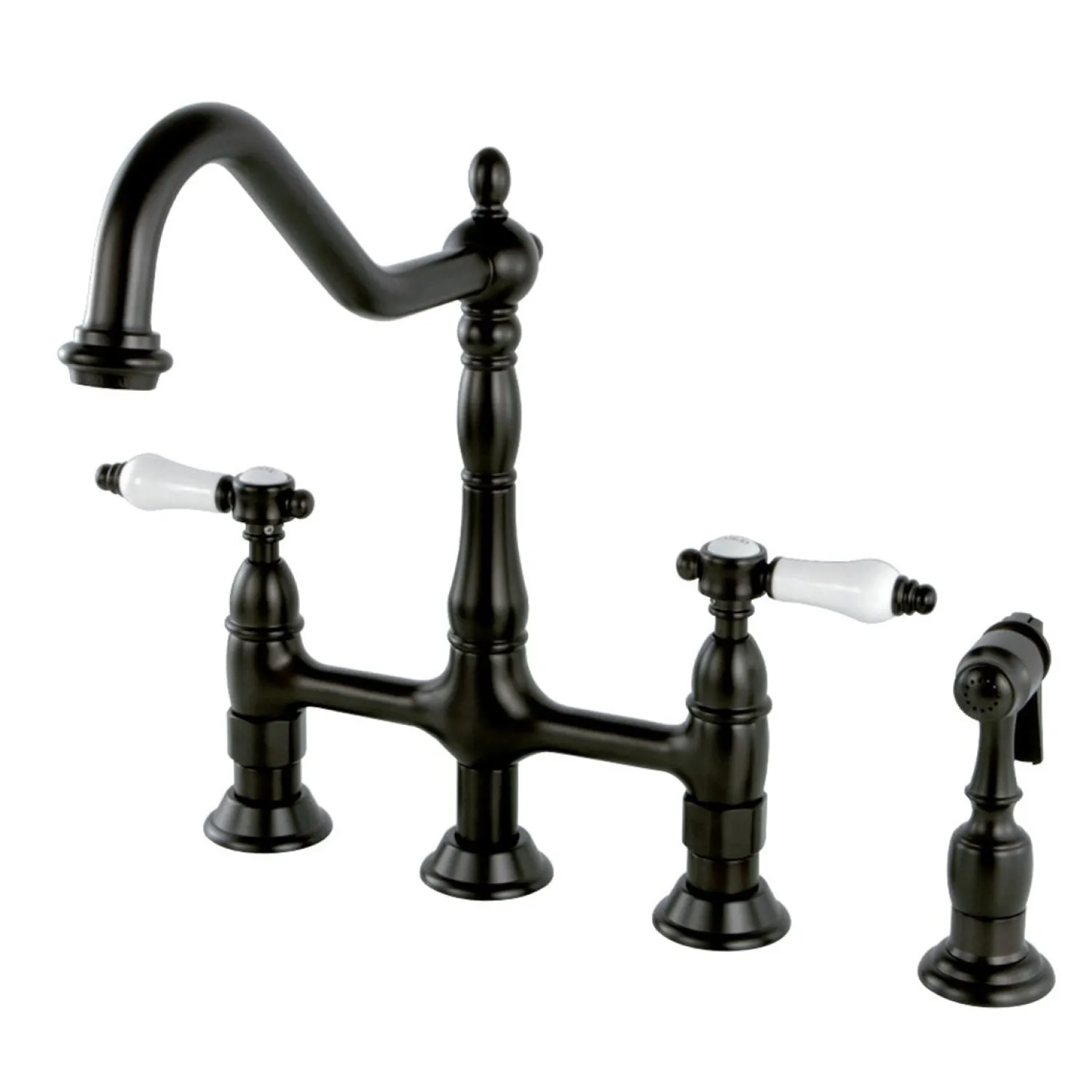 New 8" Centerset Kitchen Faucet with Brass Sprayer Bridge Faucets