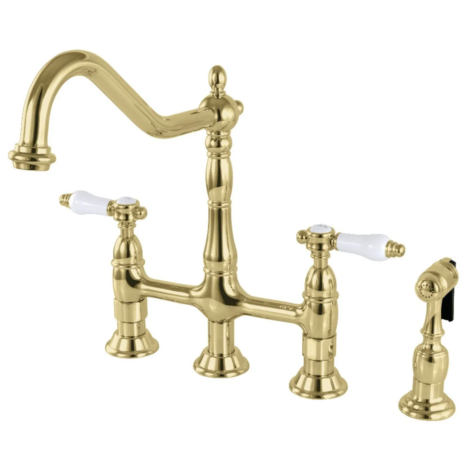 New 8" Centerset Kitchen Faucet with Brass Sprayer Bridge Faucets