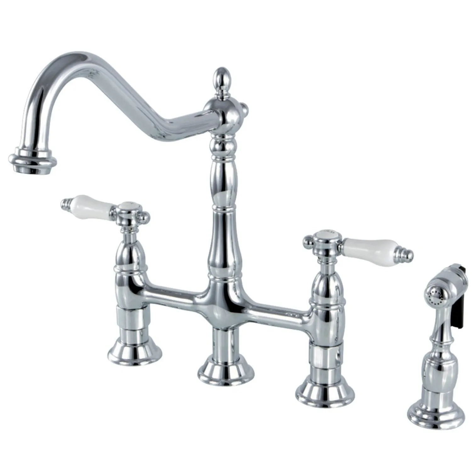 New 8" Centerset Kitchen Faucet with Brass Sprayer Bridge Faucets