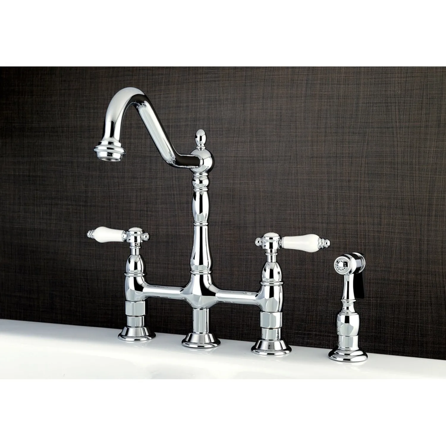New 8" Centerset Kitchen Faucet with Brass Sprayer Bridge Faucets